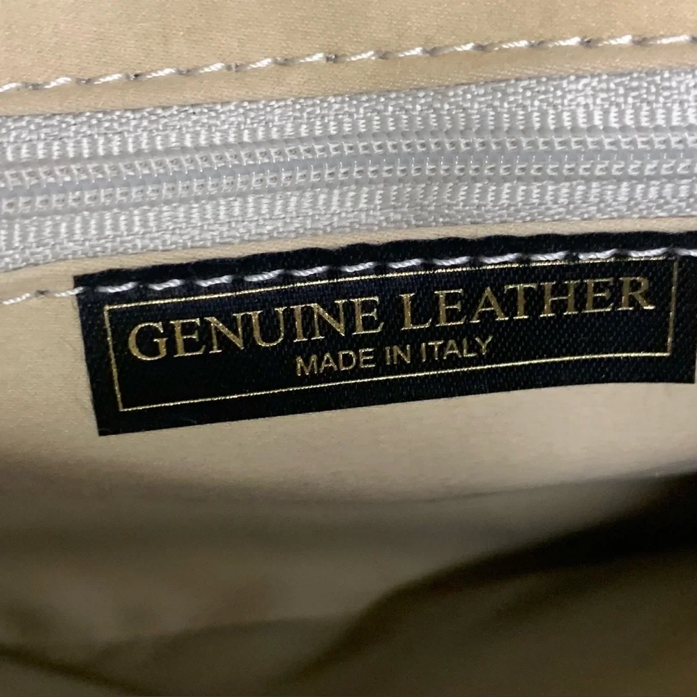 Genuine Italian OSTRITCH Embossed Leather Crossbody Bag Womens Green Purse - Picture 6 of 13